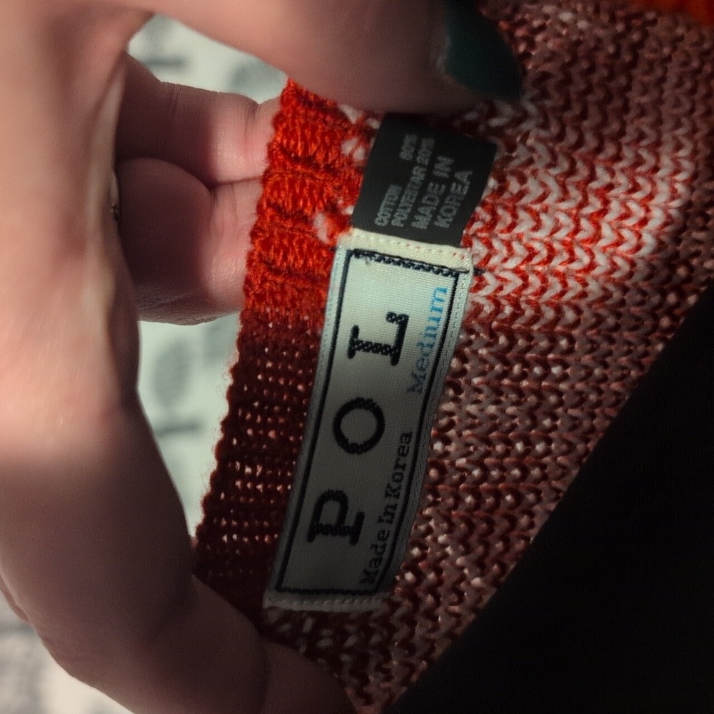 POL Red and White Patterned Women's Sweater - Picture 2 of 5